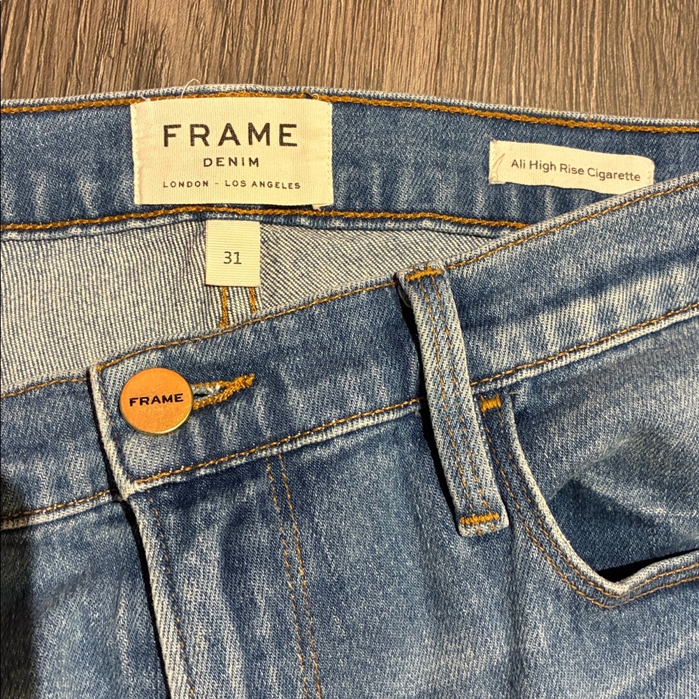 Frame (31) Ali High Rise Cigarette Jeans in Opus - Picture 7 of 9